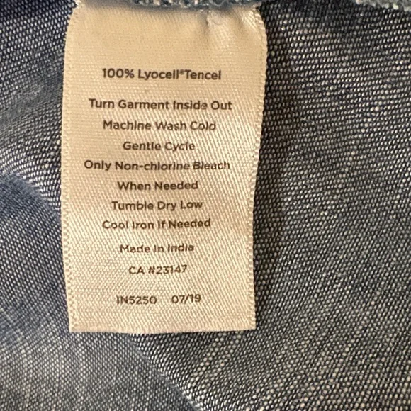 Casual Denim Blue Tencel Blouse - Picture 6 of 6